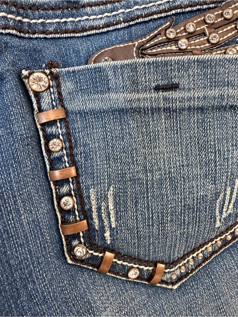 NWT L.A. Idol Angel Wing Rhinestone Bootcut Jeans Size 9